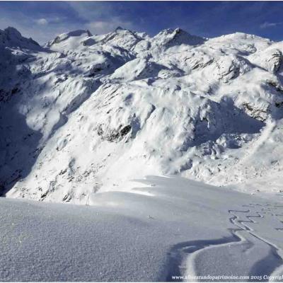 Panorama des Arves à 2000 m, rando raquettes, resto